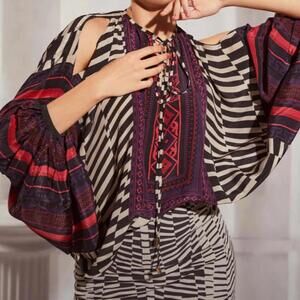 Women's Multi and Black Blous